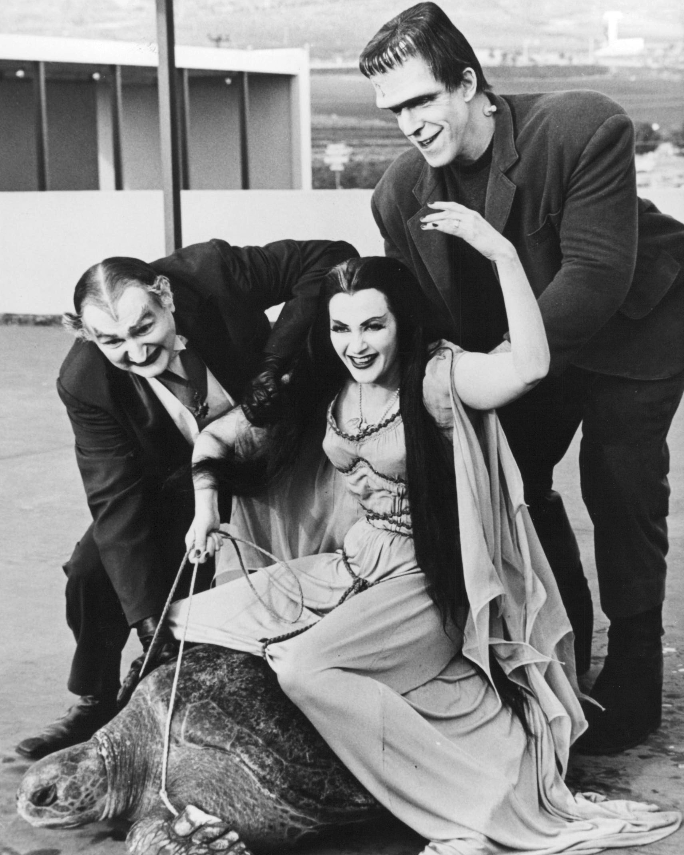 Still of Yvonne De Carlo, Fred Gwynne and Al Lewis in The Munsters (1964)