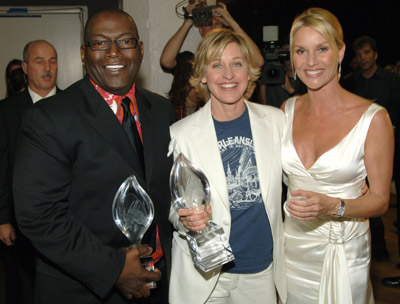 Ellen DeGeneres, Nicollette Sheridan and Randy Jackson