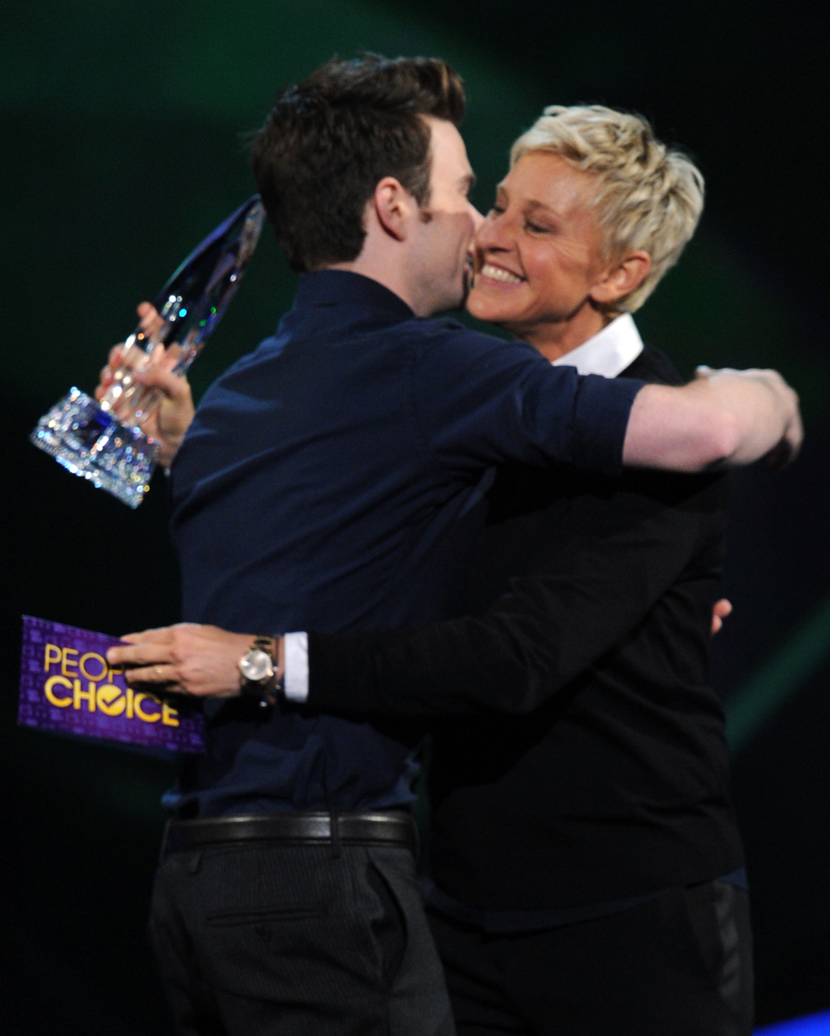 Ellen DeGeneres and Chris Colfer at event of The 39th Annual People's Choice Awards (2013)