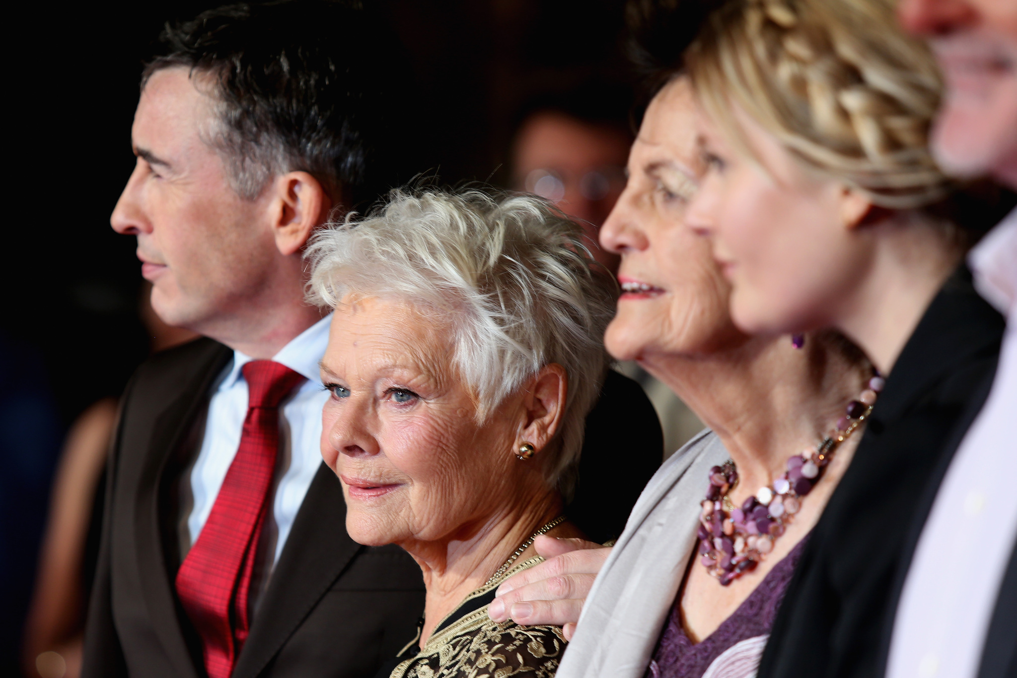 Actors Steve Coogan, Judi Dench, Philomena Lee, actress Sophie Kennedy Clark and Martin Sixsmith attend the 