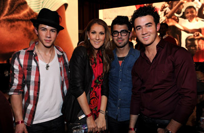 Céline Dion, Kevin Jonas, Joe Jonas and Nick Jonas