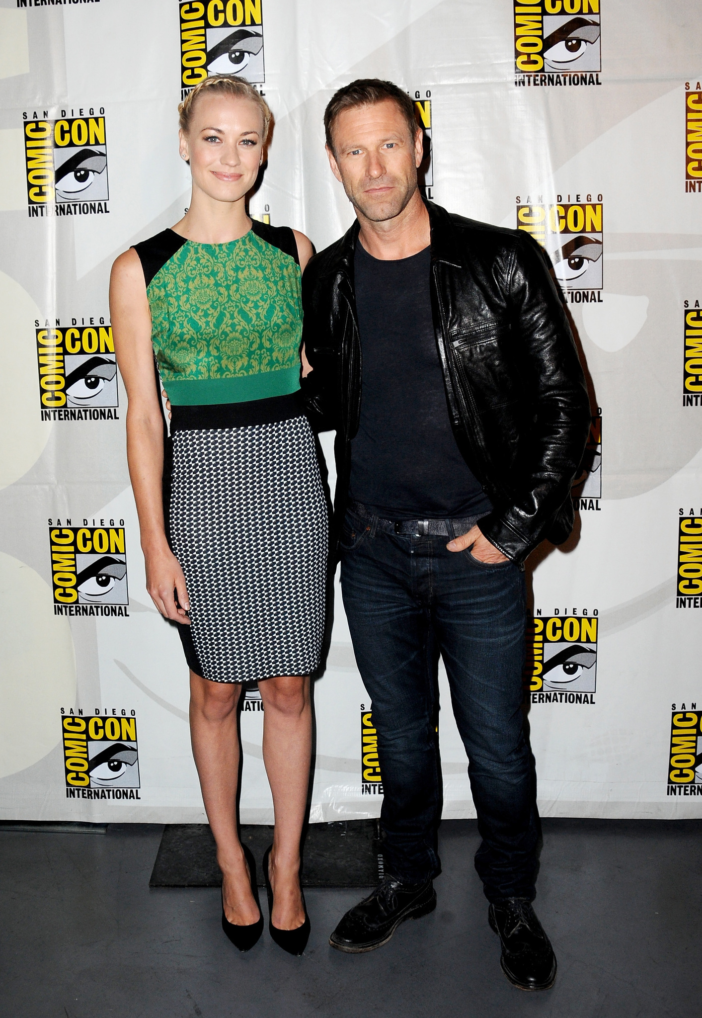 Aaron Eckhart and Yvonne Strahovski at event of As, Frankensteinas (2014)