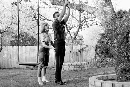 Barbara Eden with Michael Ansara at home, c. 1966