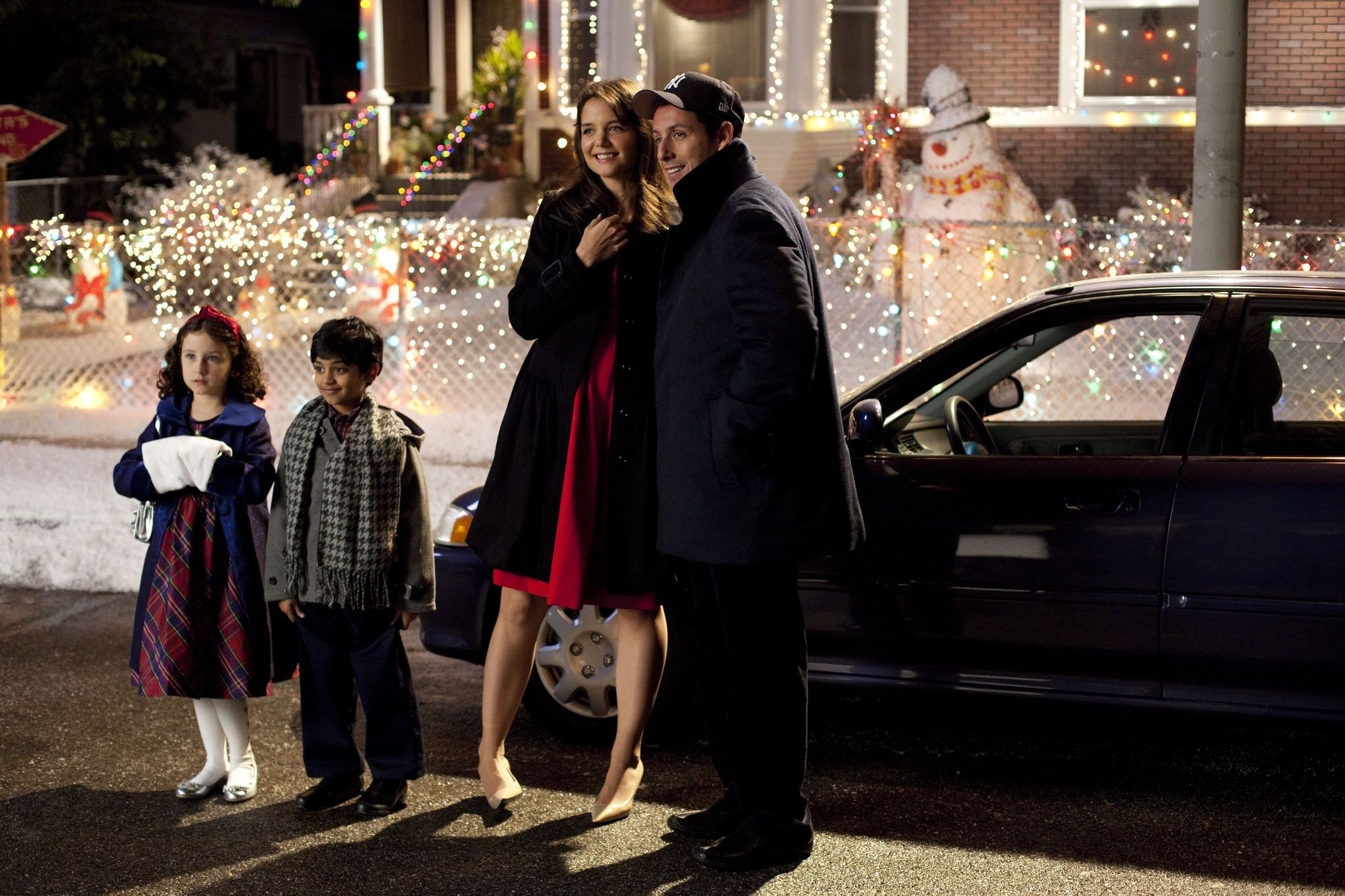 Still of Adam Sandler, Katie Holmes, Rohan Chand and Elodie Tougne in Dzekas ir Dzile (2011)