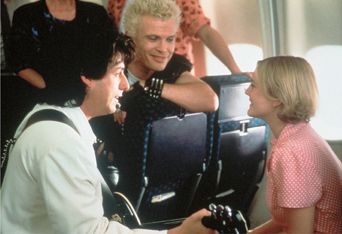 Still of Drew Barrymore, Adam Sandler and Billy Idol in The Wedding Singer (1998)