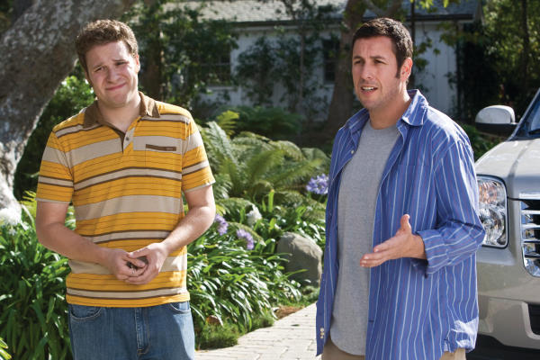 Still of Adam Sandler and Seth Rogen in Funny People (2009)