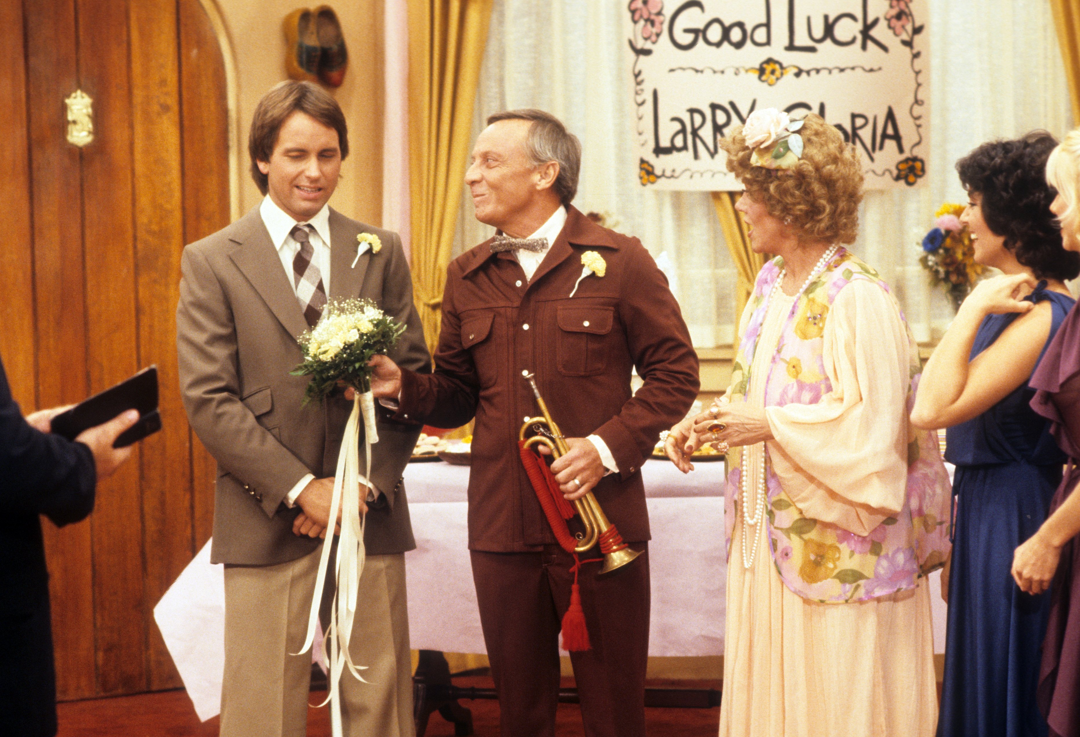 Still of John Ritter, Norman Fell, Suzanne Somers, Joyce DeWitt and Audra Lindley in Three's Company (1977)