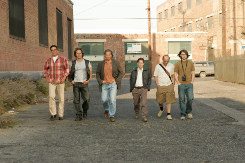 Still of Jeff Bridges, Ted Danson, William Fichtner, Joe Pantoliano and Patrick Fugit in The Moguls (2005)