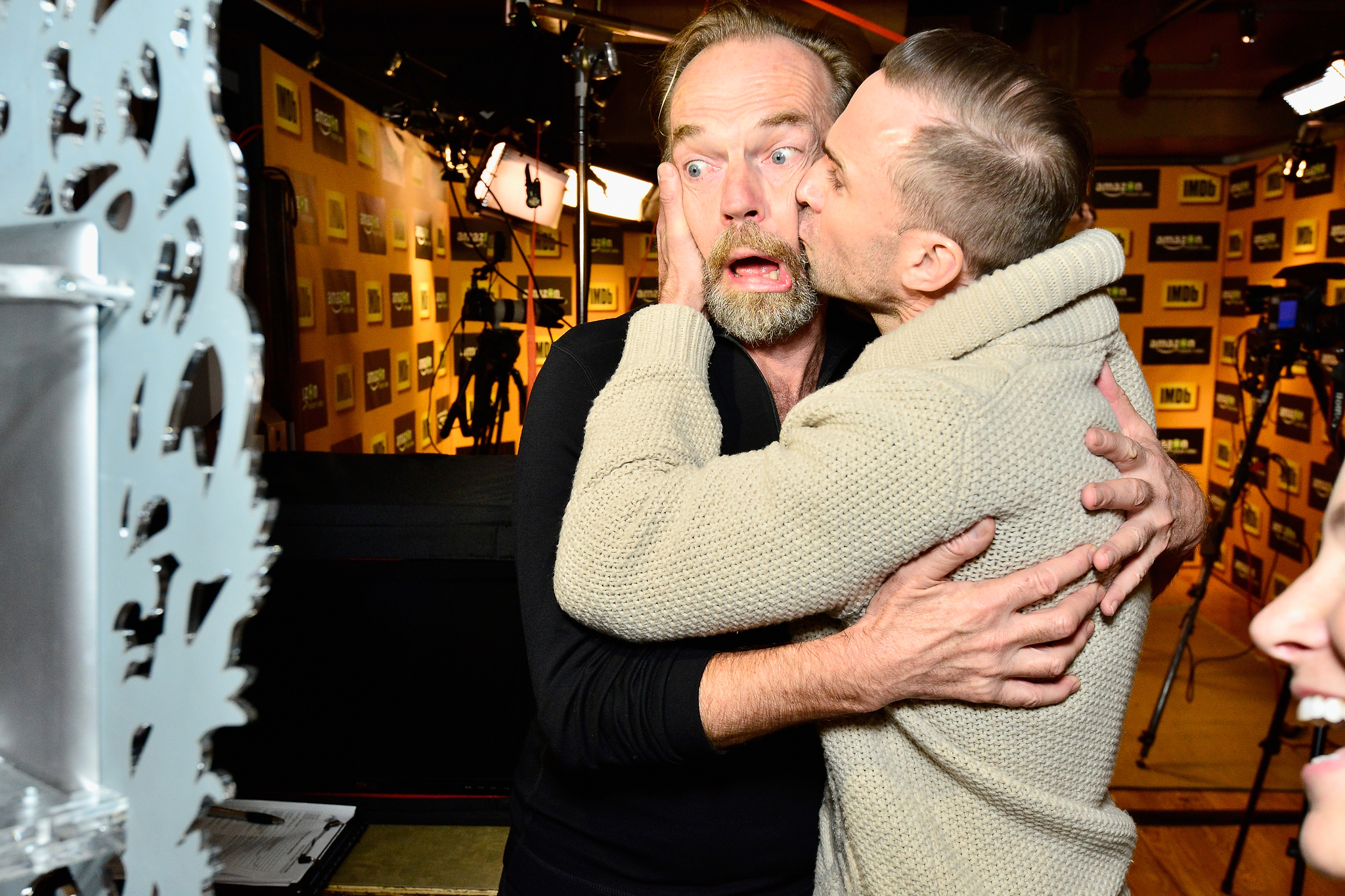 Joseph Fiennes and Hugo Weaving at event of IMDb & AIV Studio at Sundance (2015)