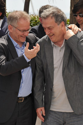 Director of the Cannes Film Festival Thierry Fremaux (L) and director Stephen Frears attend the 'Tamara Drewe' Photo Call held at the Palais des Festivals during the 63rd Annual International Cannes Film Festival on May 18, 2010 in Cannes, France.