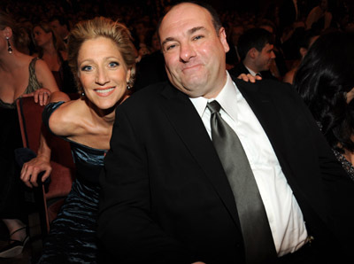 James Gandolfini and Edie Falco