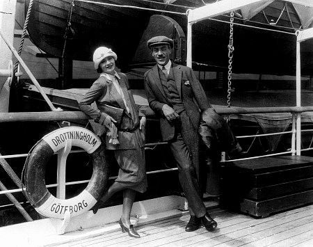 Greta Garbo with her mentor Mauritz Stiller, 1925.