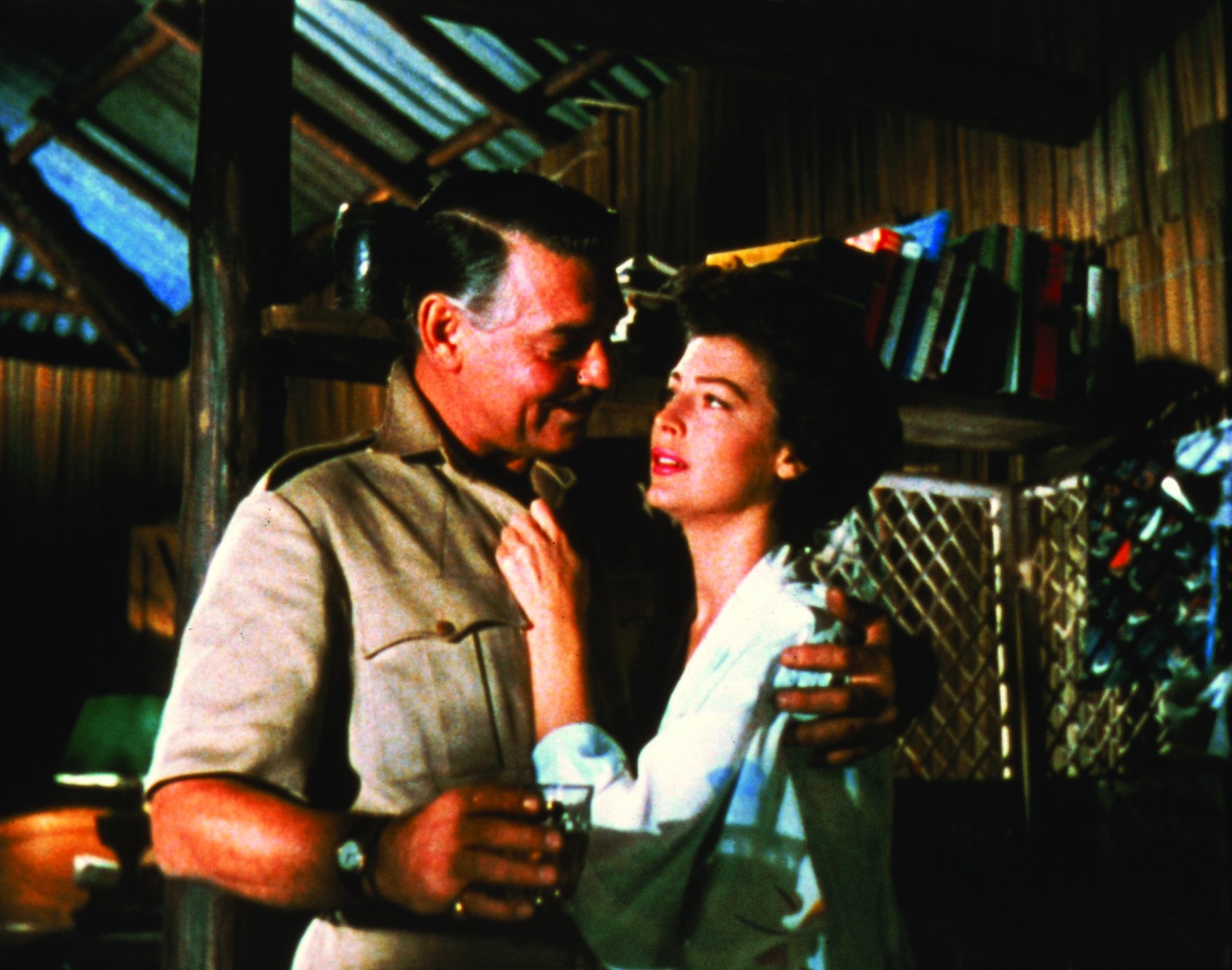 Still of Clark Gable and Ava Gardner in Mogambo (1953)