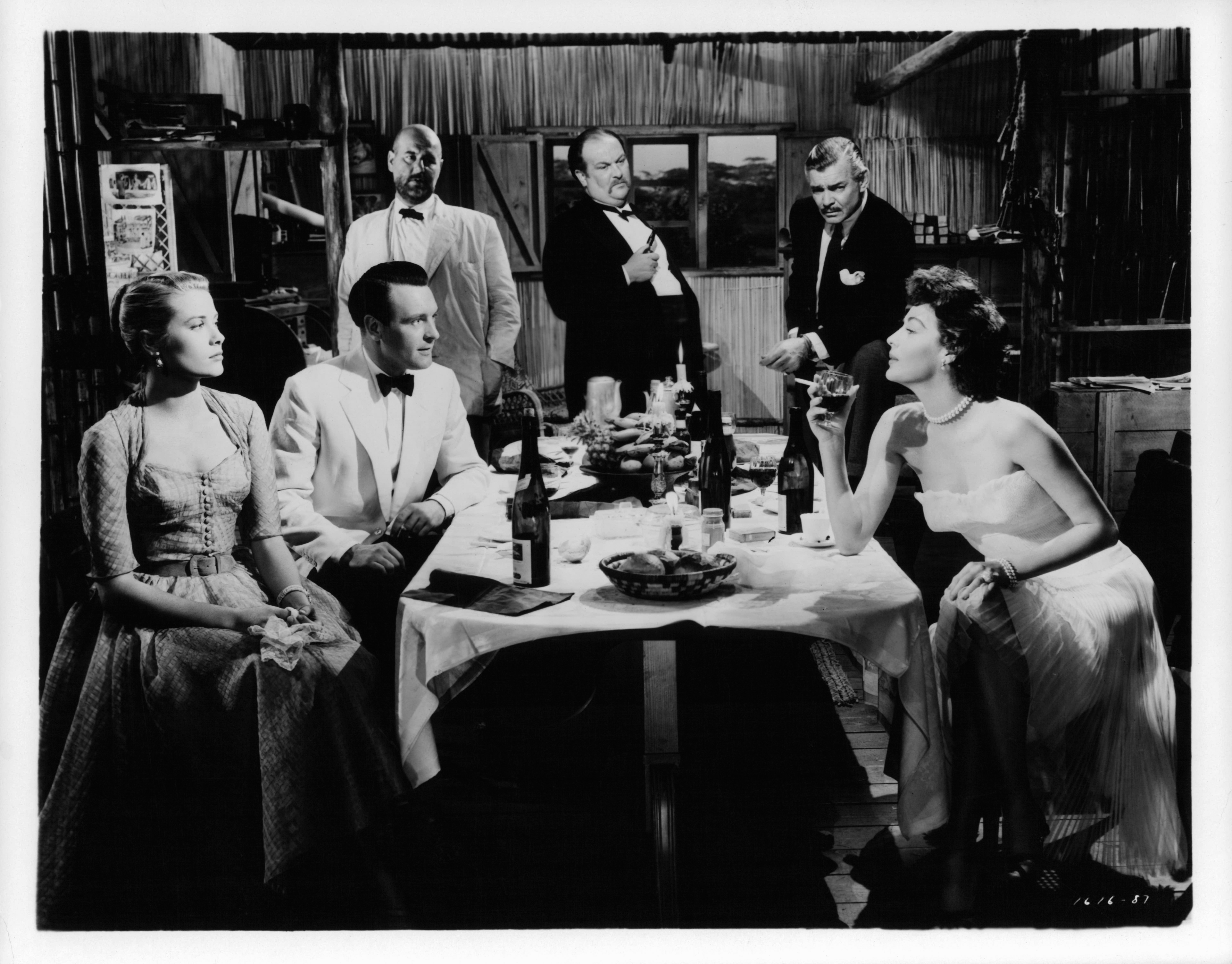 Still of Clark Gable, Grace Kelly and Ava Gardner in Mogambo (1953)