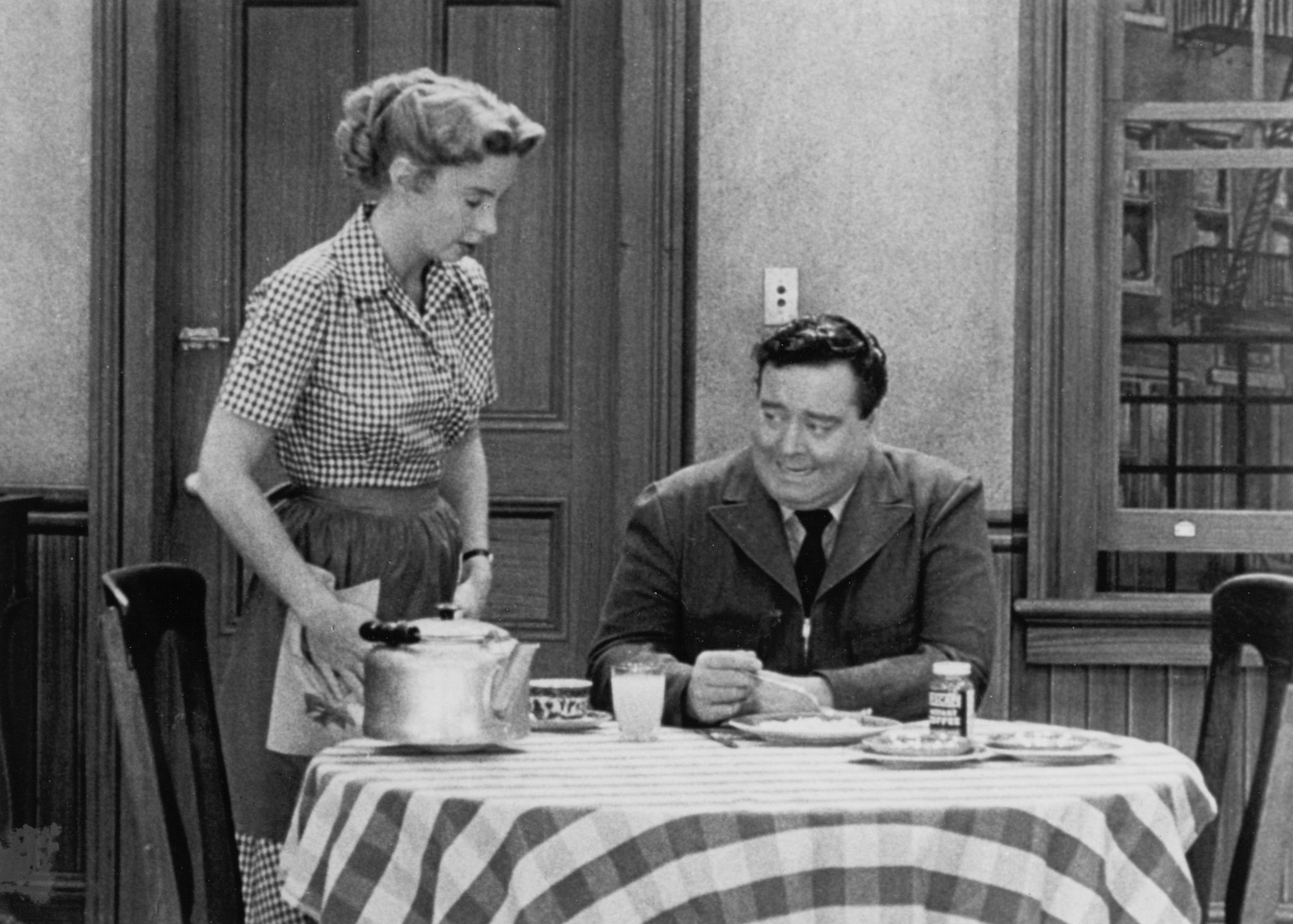 Still of Jackie Gleason and Audrey Meadows in The Honeymooners (1955)