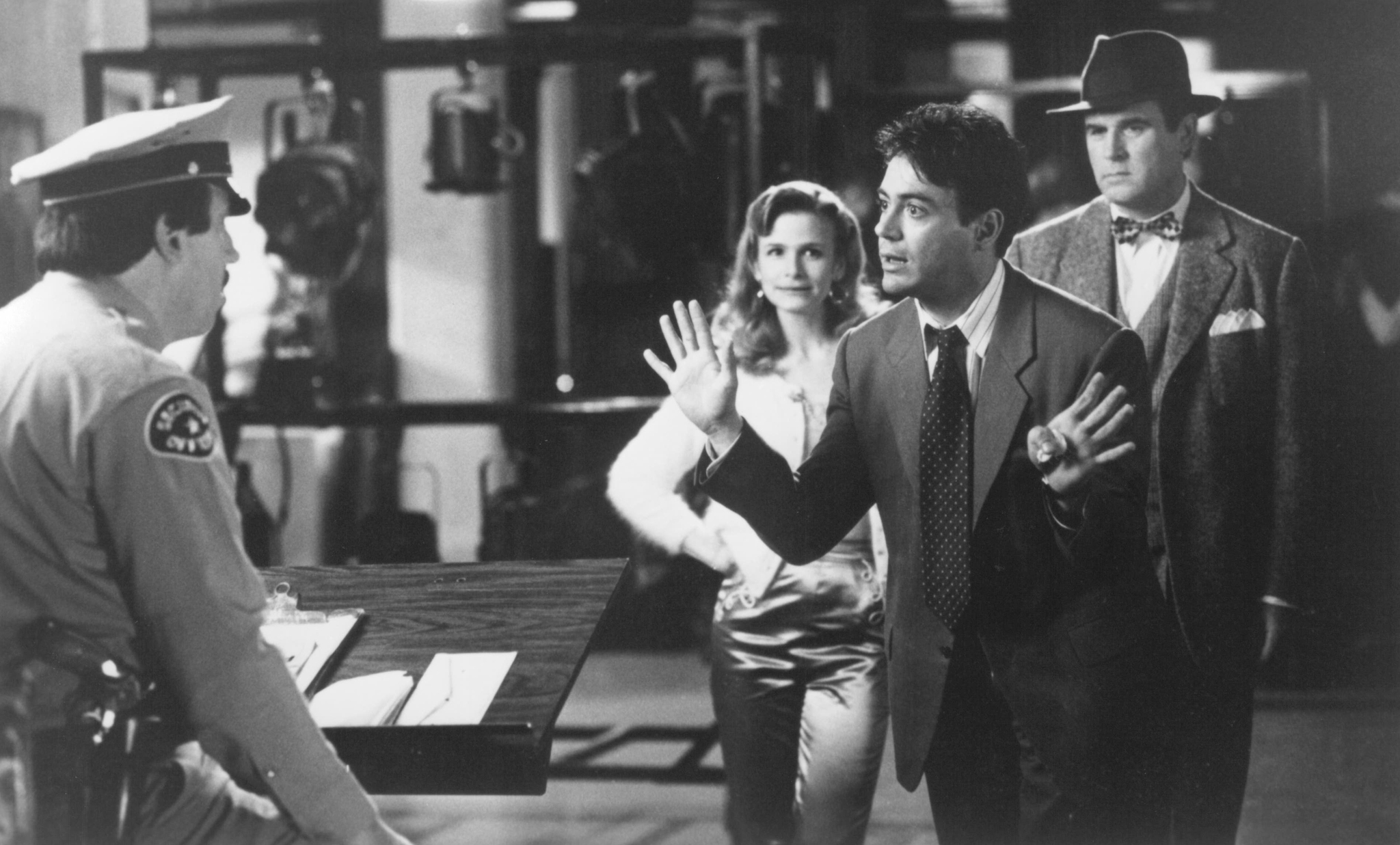 Still of Robert Downey Jr., Charles Grodin and Kyra Sedgwick in Heart and Souls (1993)
