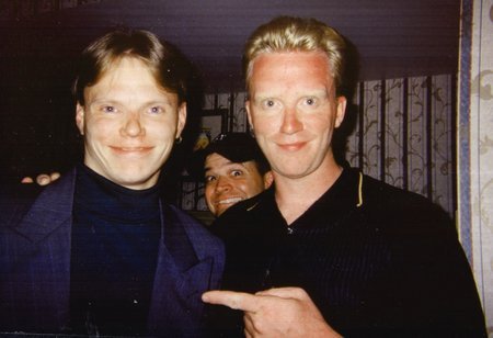 William S. McIntire and Anthony Michael Hall at the wrap party for 61*