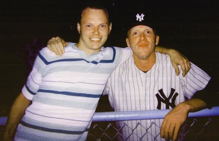 William S. McIntire and Anthony Michael Hall on the set of 61*