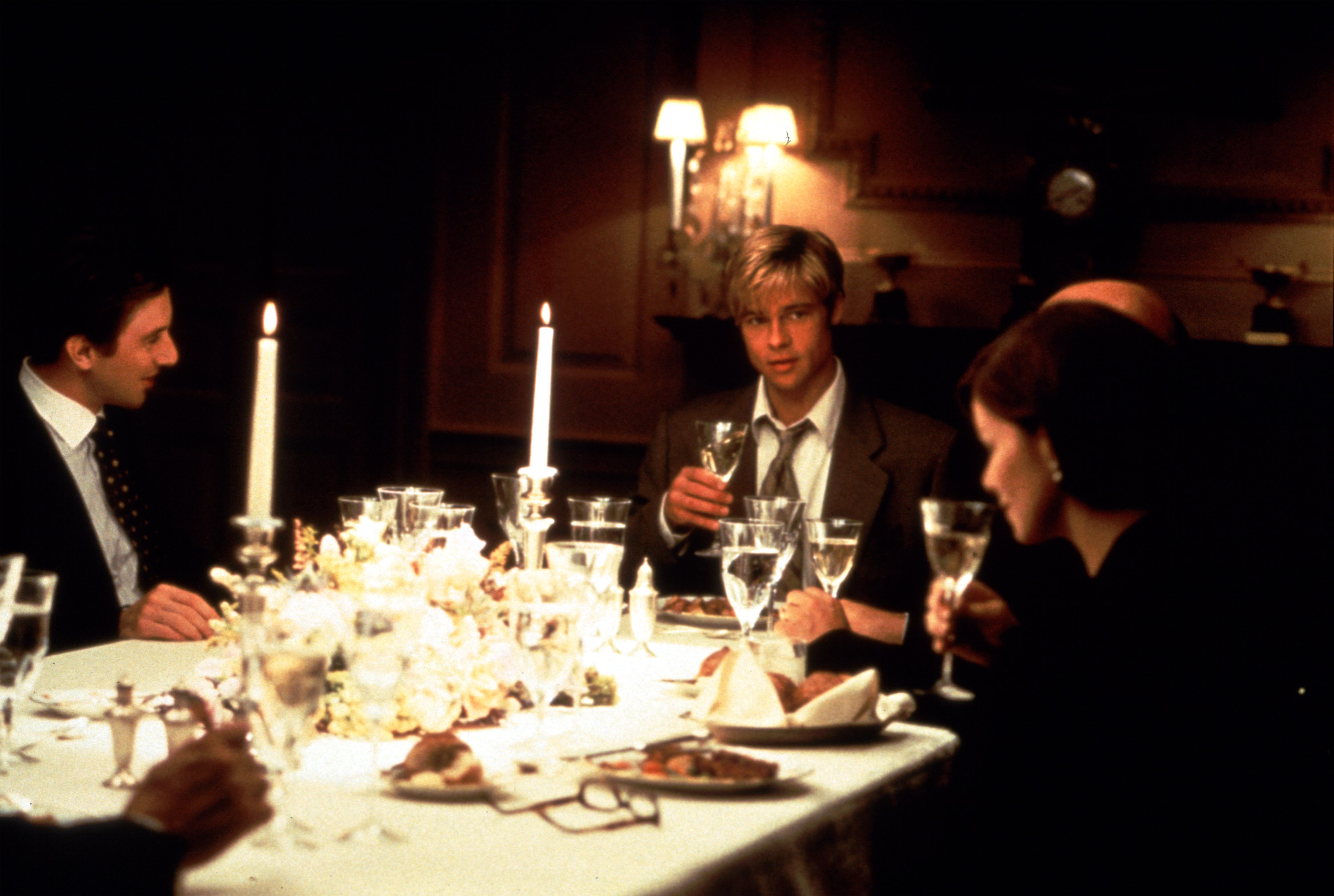 Still of Brad Pitt, Marcia Gay Harden and Jake Weber in Meet Joe Black (1998)