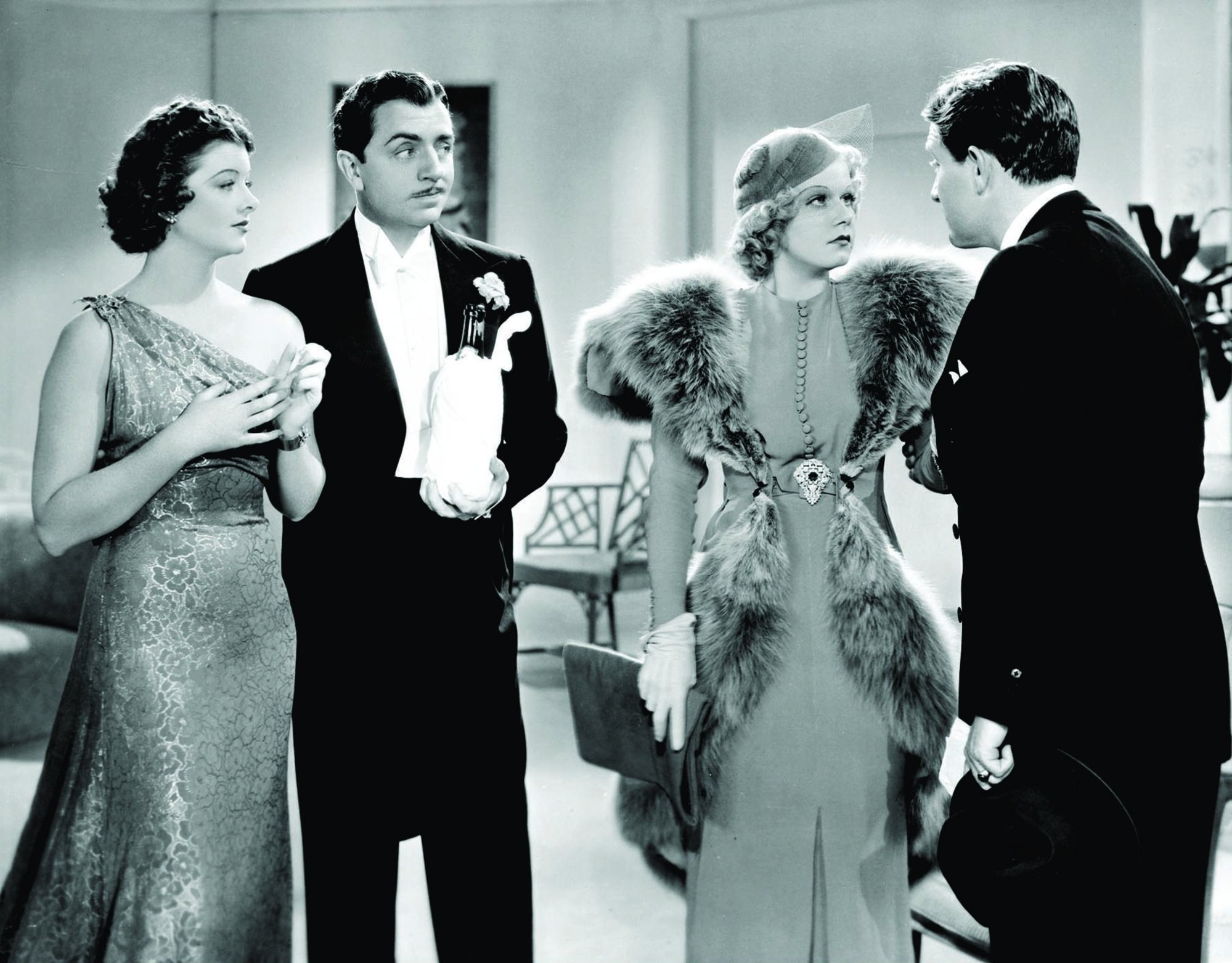 Still of Spencer Tracy, Jean Harlow, Myrna Loy and William Powell in Libeled Lady (1936)