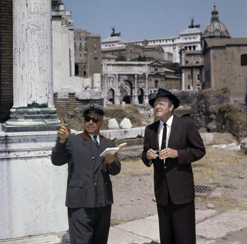 Van Heflin with a tour guide in Italy circa 1950s