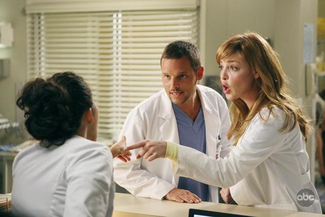 Still of Katherine Heigl, Justin Chambers and Sandra Oh in Grei anatomija (2005)