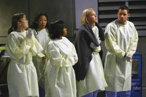 Still of Katherine Heigl, Justin Chambers, Ellen Pompeo and Chandra Wilson in Grei anatomija (2005)