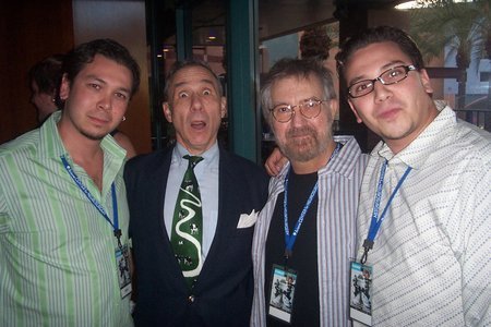 Producer/Actor Brian Ronalds, Director/Producer Lloyd Kaufman, Director/Producer Toby Hooper and Director/Producer Dean Ronalds screen their films at the International Horror and Sci-Fi Film Festival in Tempe, Arizona