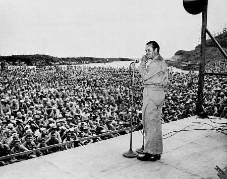 Bob Hope during an OSO tour in New Georgia