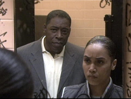 Cynthia being confronted by Principal Davis