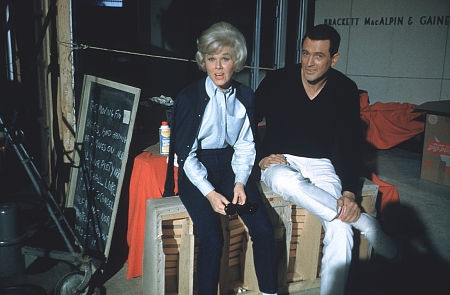 Doris Day, Rock Hudson On the set of 