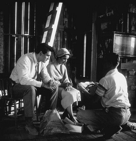 Elizabeth Taylor and Rock Hudson on the set of 