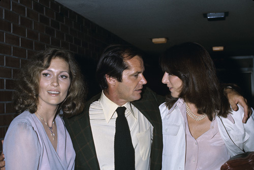 Jack Nicholson with Faye Dunaway and Anjelica Huston circa 1974
