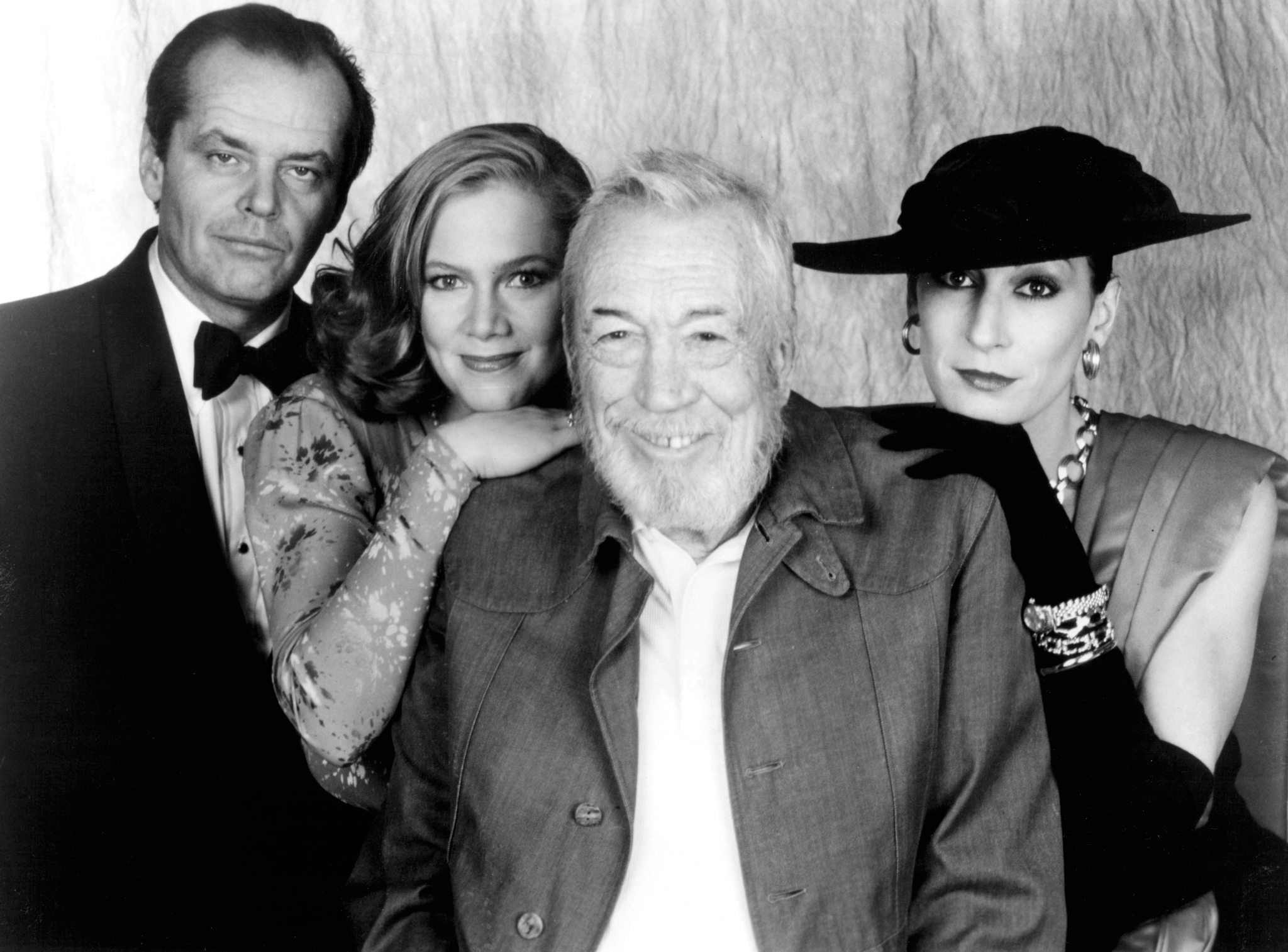 Still of Jack Nicholson, Kathleen Turner, Anjelica Huston and John Huston in Prizzi's Honor (1985)