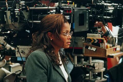 Janet Jackson on the set.