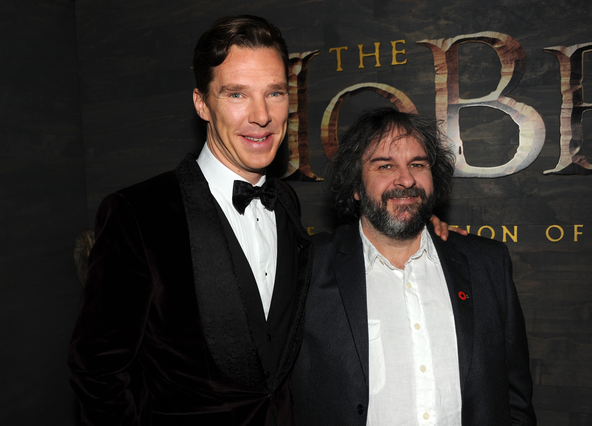 Peter Jackson and Benedict Cumberbatch at event of Hobitas: Smogo dykyne (2013)