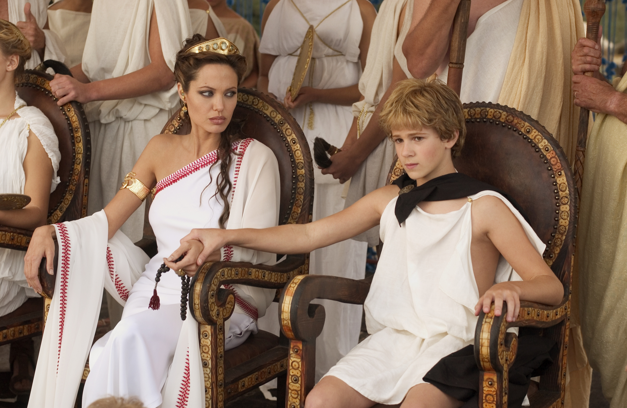 Still of Angelina Jolie and Connor Paolo in Alexander (2004)