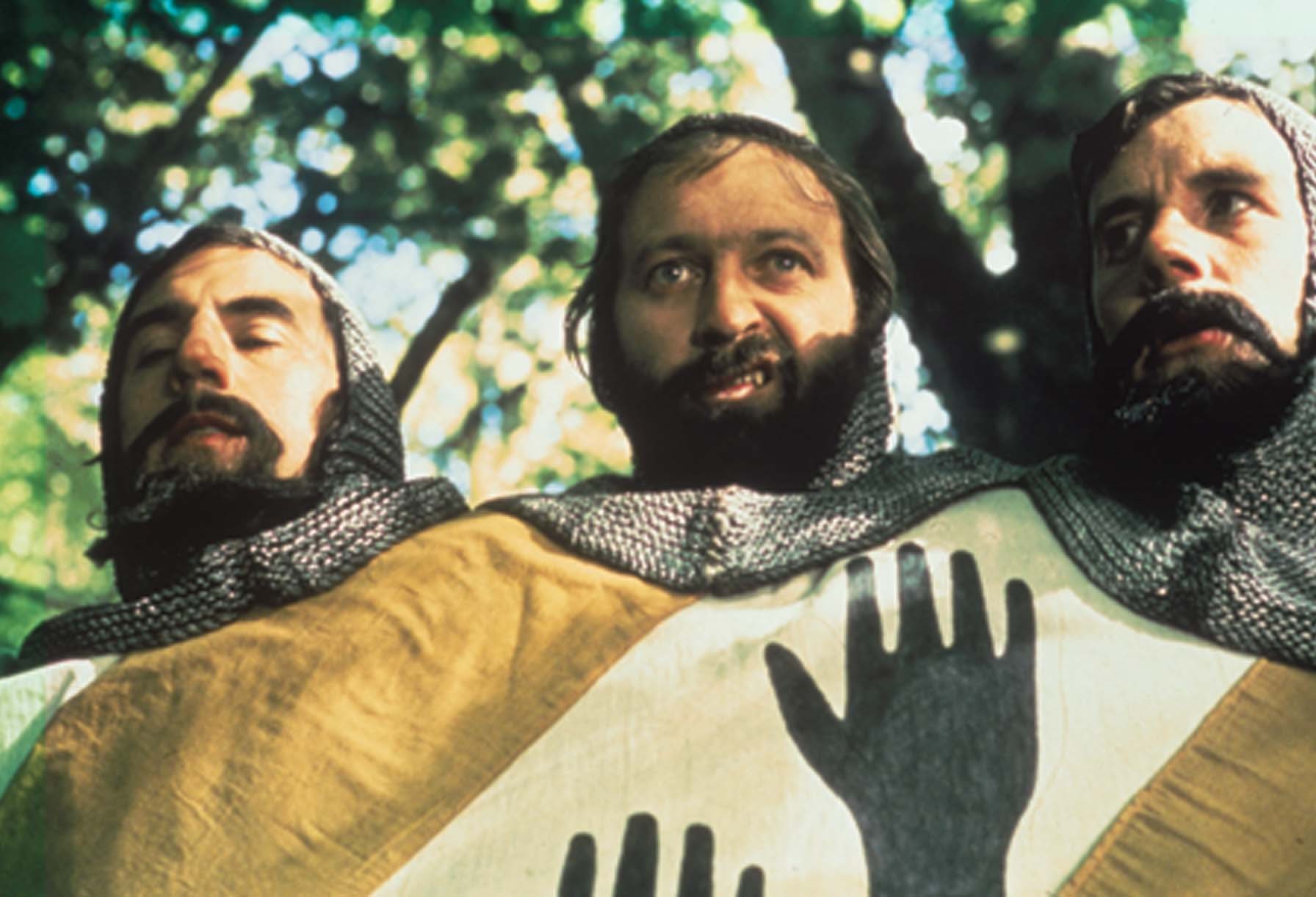Still of Graham Chapman, Terry Jones and Michael Palin in Monty Python and the Holy Grail (1975)