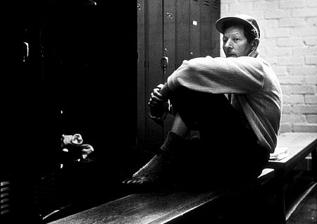 Danny Kaye in the locker room of the Hillcrest Country Club, 1958.