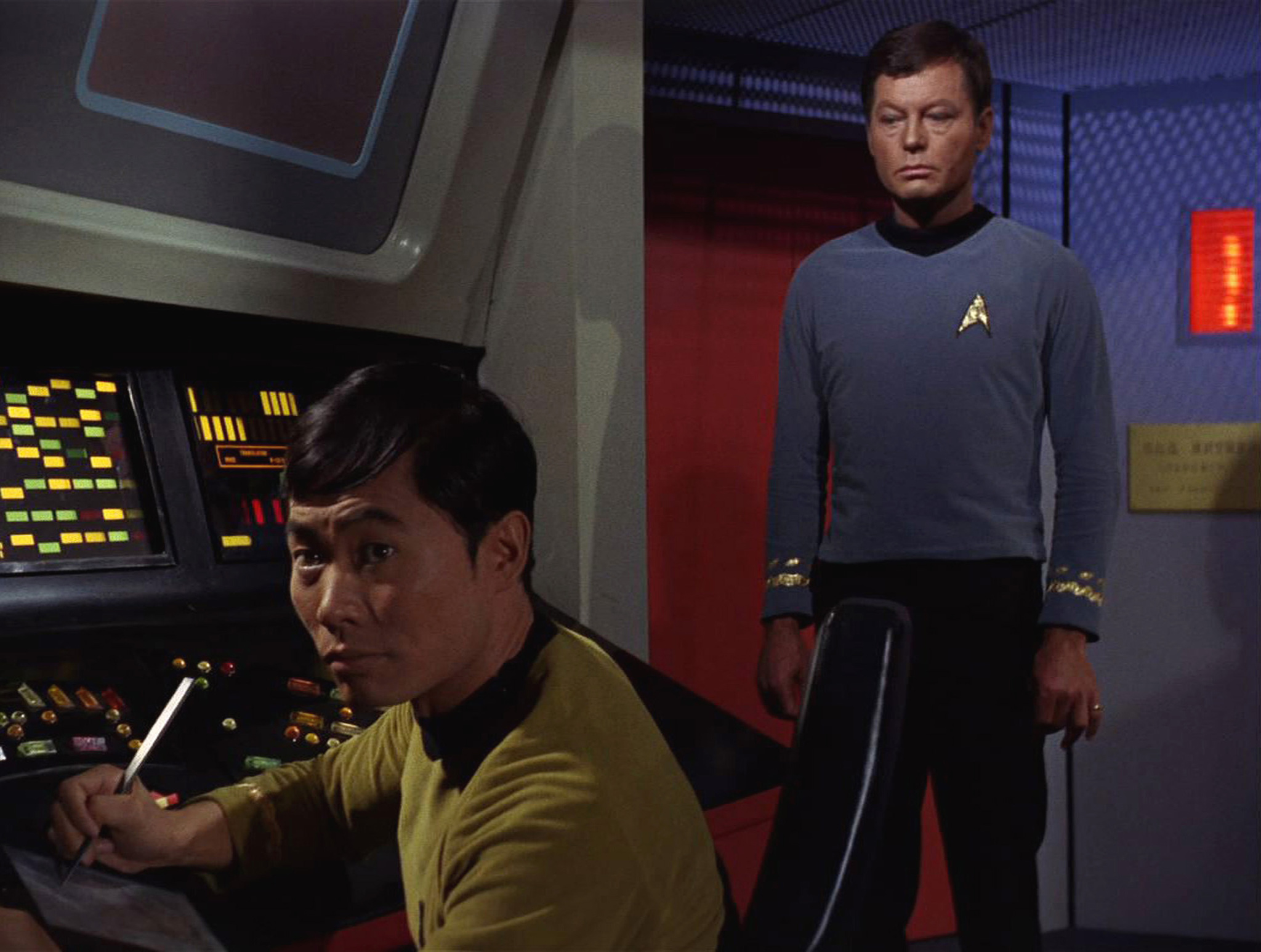 Still of DeForest Kelley and George Takei in Star Trek (1966)