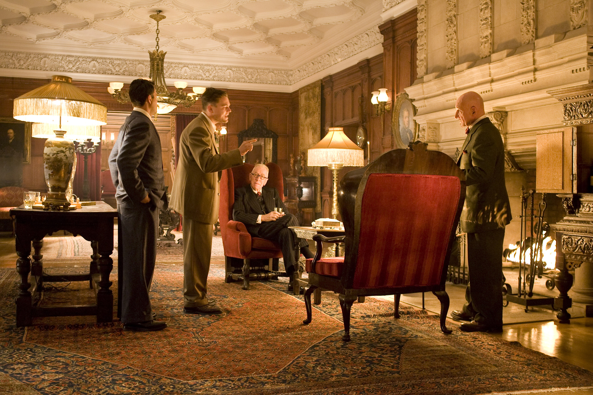 Still of Leonardo DiCaprio, Ben Kingsley, Max von Sydow and Mark Ruffalo in Kuzdesiu sala (2010)