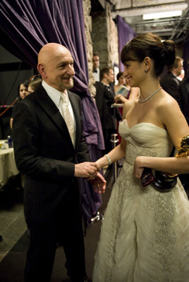 Academy Award®-winner Penelope Cruz (right) with presenter Sir Ben Kingsley backstage at the 81st Academy Awards® are presented live on the ABC Television network from The Kodak Theatre in Hollywood, CA, Sunday, February 22, 2009.