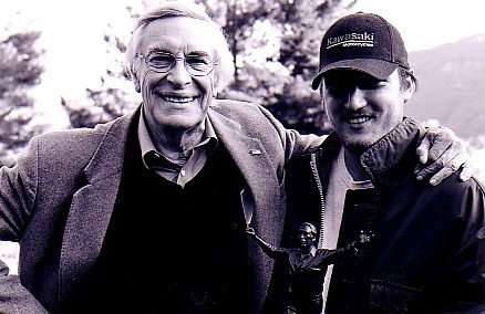 Martin Landau & Alex A. Quinn during the filming of 