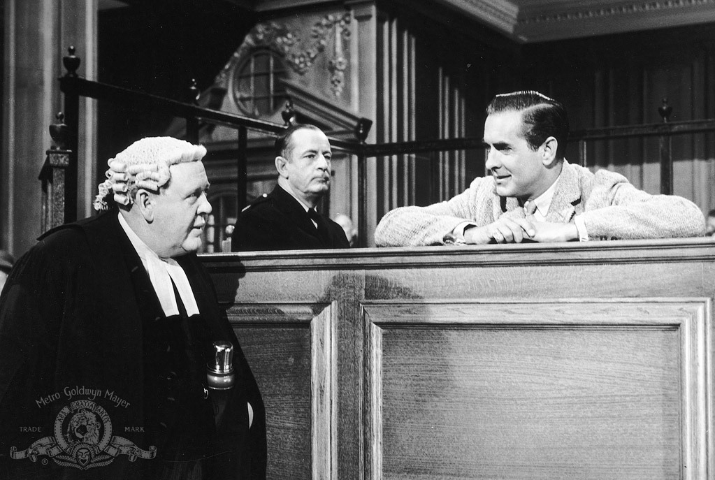 Still of Tyrone Power and Charles Laughton in Witness for the Prosecution (1957)