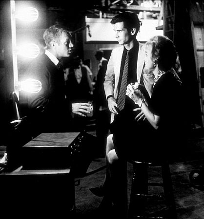 Anthony Perkins and Janet Leigh with Steve McQueen visiting them on the set of 