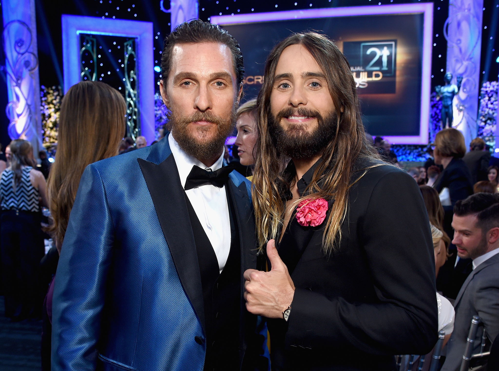 Matthew McConaughey and Jared Leto at event of The 21st Annual Screen Actors Guild Awards (2015)