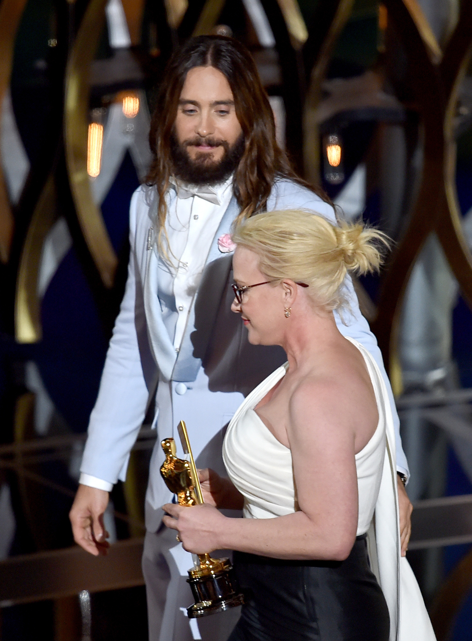 Patricia Arquette and Jared Leto at event of The Oscars (2015)