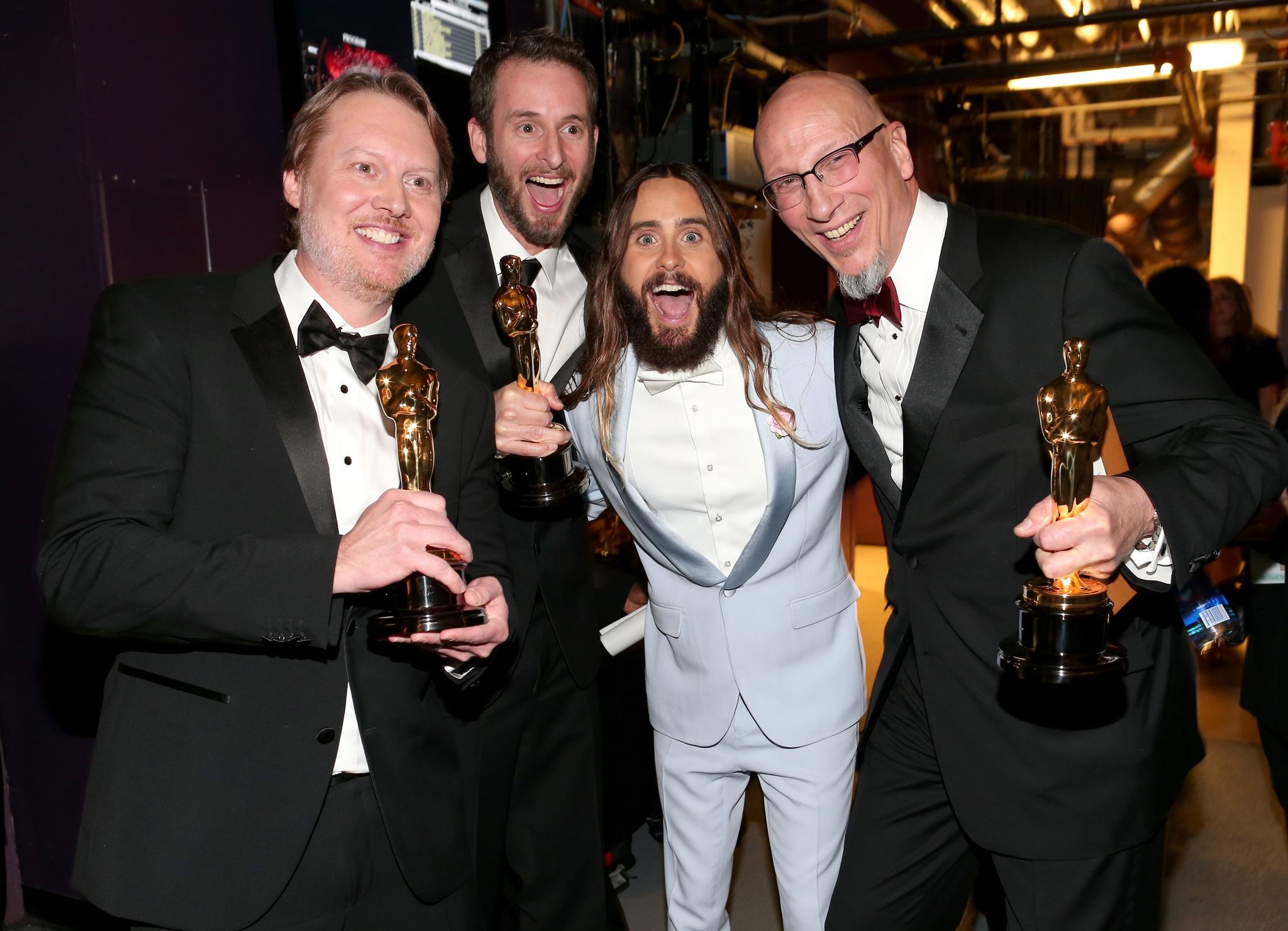 Jared Leto, Roy Conli, Chris Williams and Don Hall at event of The Oscars (2015)