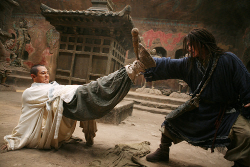 Still of Jackie Chan and Jet Li in The Forbidden Kingdom (2008)