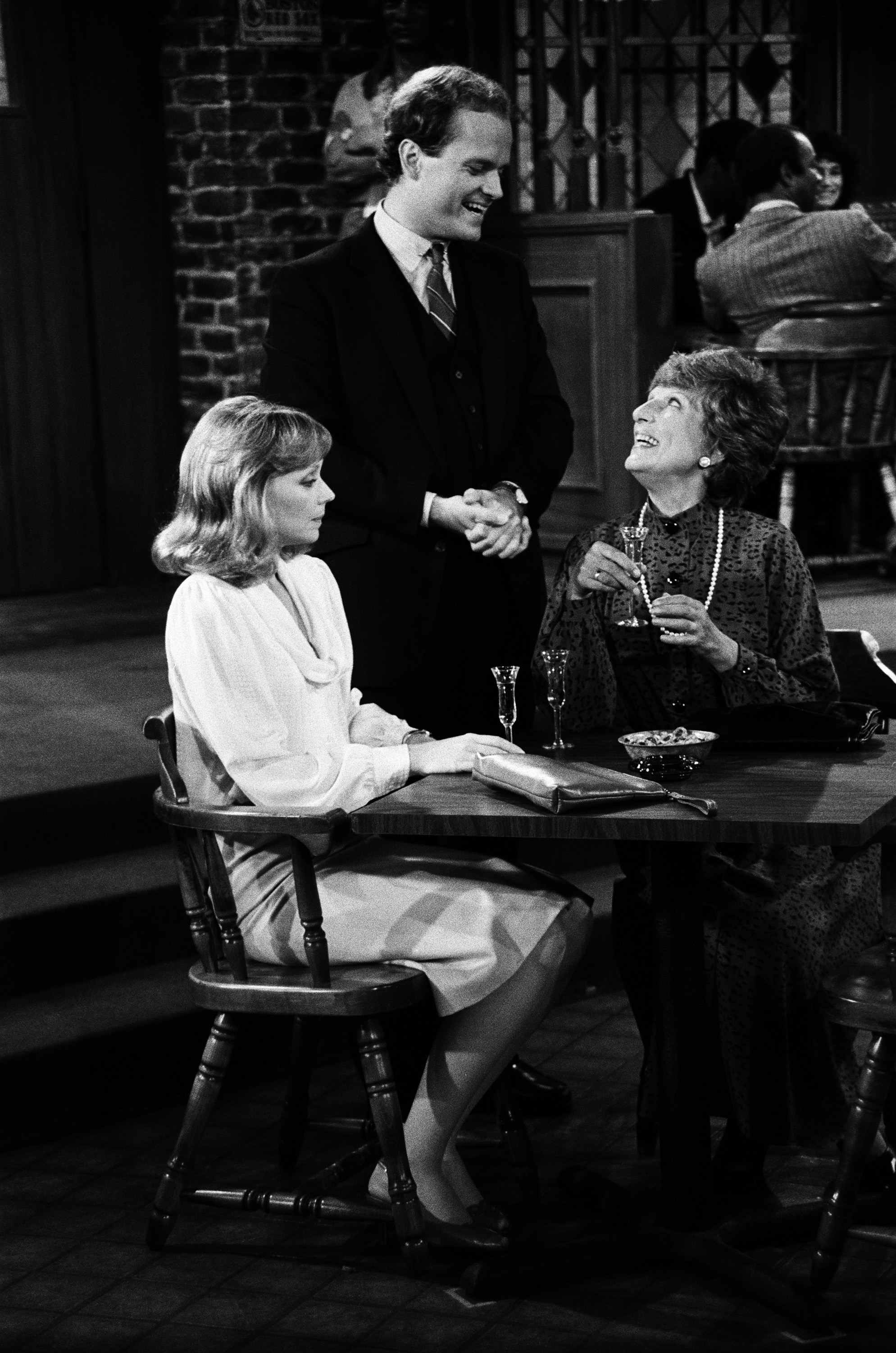 Still of Kelsey Grammer, Shelley Long and Nancy Marchand in Cheers (1982)